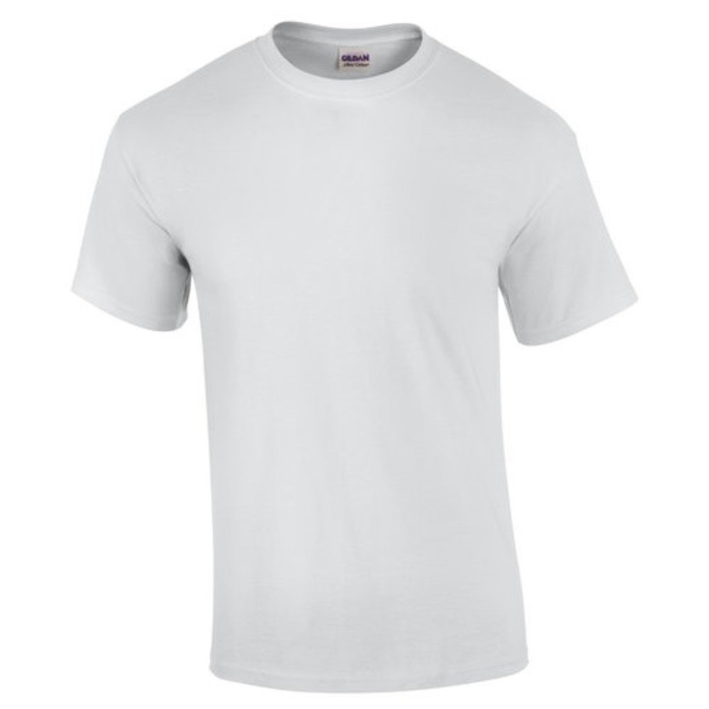 🆕 GILDAN ADULT ULTRA COTTON ROUND-NECK SHORT SLEEVE T-SHIRT - WHITE - MEN